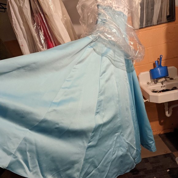 Blue and white prom dress - Picture 9 of 12